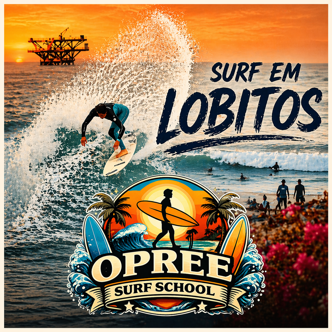 SURF CAMP - LOBITOS COM A OPREE SURF SCHOOL